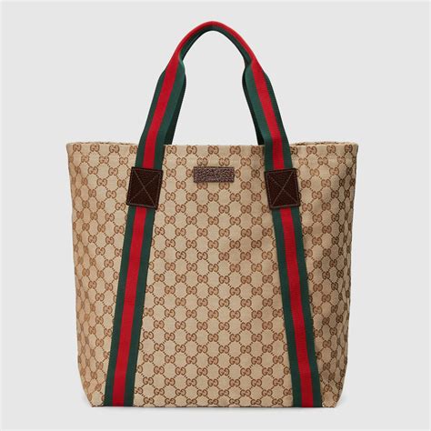 gucci canvas khaki|gucci gg tote.